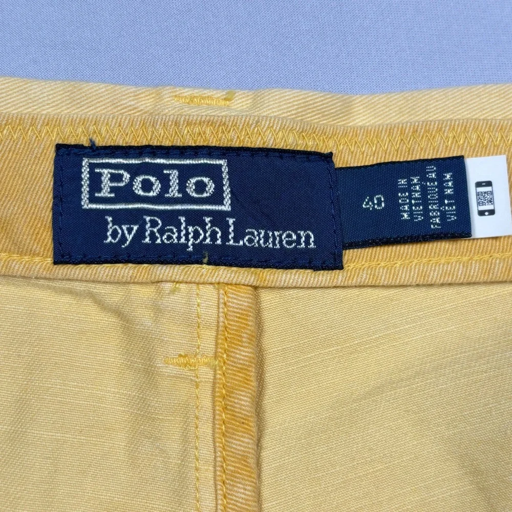 Polo Ralph Lauren Salinger Chino Shorts Mens 40 Yellow Straight Fit Cotton Twill